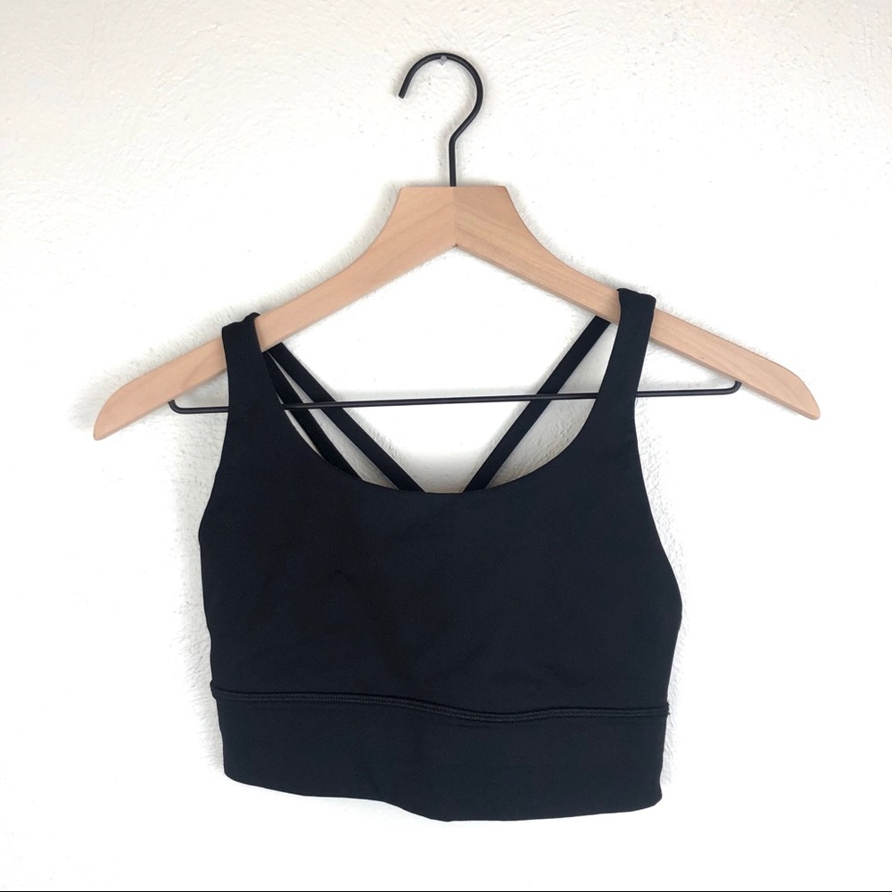 Lululemon Long Line Black Energy Bra Size 6